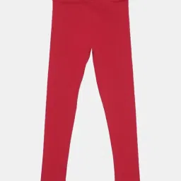 TWIN BIRDS Kids Red & Beige Cotton Regular Fit Leggings (Pack of 2) image 4