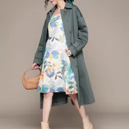 aarke Ritu Kumar Off-White Floral Fit & Flare Dress image 4