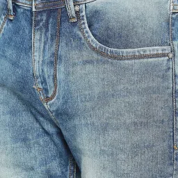 Being Human Light Blue Regular Fit Heavily Washed Jeans image 4