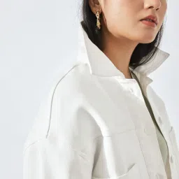 The Label Life White Oversized Denim Jacket image 4
