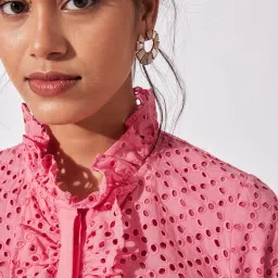 The Label Life Rose Pink Self Design Shirt image 4