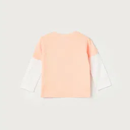 Juniors by Lifestyle Baby Boys Peach Regular Fit T-Shirt image 2
