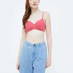 Ginger by Lifestyle Pink & Navy Cotton Printed Bras - Pack Of 2 image 2