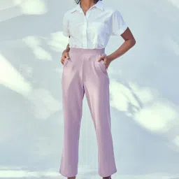 The Label Life Lilac Regular Fit High Rise Pants image 4