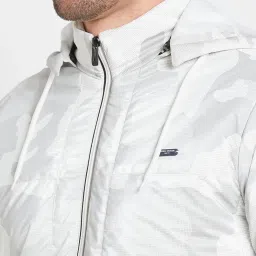 Being Human White Regular Fit Printed Hooded Jacket image 4