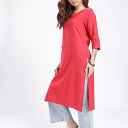 Anouk Rustic Striped Straight Kurta image 4