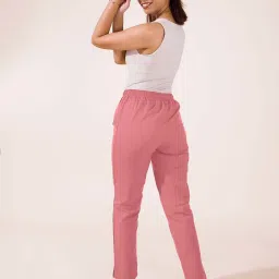 Go Colors! Pink Cotton Mid Rise Pencil Pants image 2