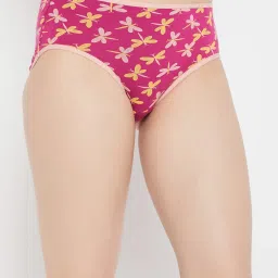 Clovia Dark Pink Printed Hipster Panty image 4
