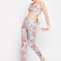 Clovia Grey Tie-Dye Active Tights image 4