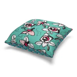 Bianca Suzane Coral & Teal Micro Fiber Reversible Printed Cushion Covers - Set of 3 image 4