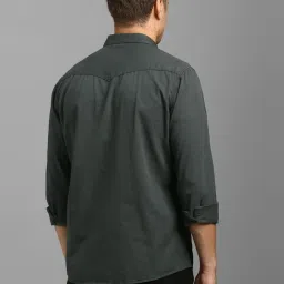 Louis Philippe Grey Cotton Slim Fit Shirt image 2