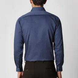 Van Heusen Navy Cotton Slim Fit Printed Shirt image 2