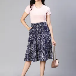Oxolloxo Navy & White Printed Skirt image 4
