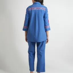 Kaftanize Blue Barkha Printed Shirt And Pant image 2