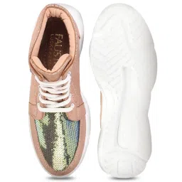 Fausto Women's Golden Ankle High Sneakers image 4