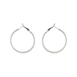 Aatmana Silver-Plated Circular Hoop Earrings image 4