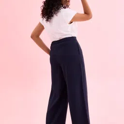 Go Colors! Navy Mid Rise Flared Pants image 2