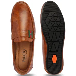 Fausto Men's Tan Casual Loafers image 4