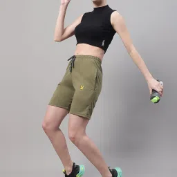 Vimal Jonney Olive & Grey Melange Cotton Sports Shorts - Pack of 2 image 4