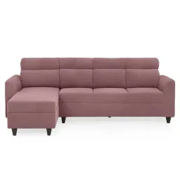 Duroflex Zivo Plus Pink Solid Wood 3 Seater Sofa Set with Lounger image 2