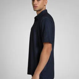 Puma Blue Regular Fit Printed Polo T-Shirts image 2