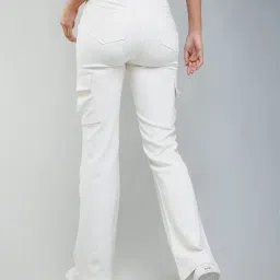 DOLCE CRUDO White High Rise Stretchable Jeans image 2