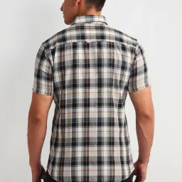 U.S. Polo Assn. Black Cotton Slim Fit Checks Shirt image 2