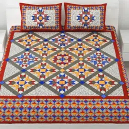 Living Roots Printed Maroon 240 TC Cotton Bedsheet with 2 Pillow Covers-picture-14