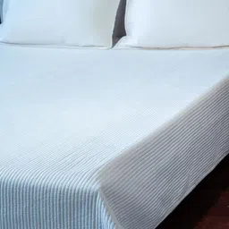 The Jaipur Wala White Kantha-Cotton Breathable Super King Bed Covers image 4