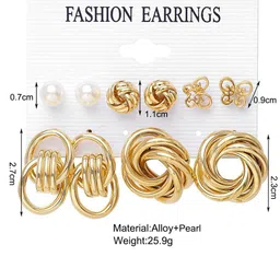 GOLDIWALA Set Of 13 Gold Plated Pearls Beaded Spherical Studs image 4