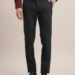 Turtle Charcoal Ultra Slim Fit Chequered Trousers-picture-6