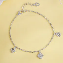 GIVA Women 925 Silver-Plated Zircon Studded Charm Bracelet-picture-38