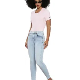 TOMMY HILFIGER Blue Cotton Flared Fit High Rise Jeans image 4