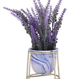 TAYHAA White 1 Pieces Lavender Artificial Plant With Pot image 3