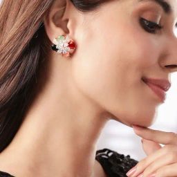 Rubans Gold-Tone Plated Multicolor Earrings for Women-image-84