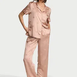 Victoria's Secret Satin Polka Dots Printed Shirt & Pyjamas-image-9