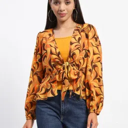 MADAME Yellow Printed Top-image-17
