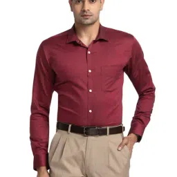 Park Avenue Maroon Slim Fit Texture Shirt-picture-27