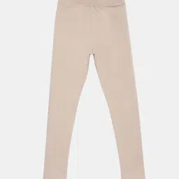 TWIN BIRDS Kids Red & Beige Cotton Regular Fit Leggings (Pack of 2) image 2