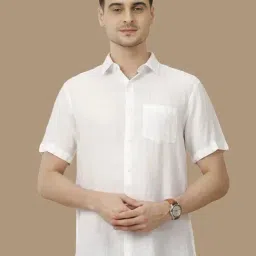 Linen Club White Linen Contemporary Fit Shirt-picture-37