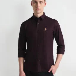U.S. Polo Assn. Purple Slim Fit Shirt-image-49