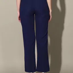 QIOA Women Solid Comfort High-Rise Formal Regular Trousers image 3
