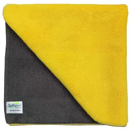 Softspun 40x60 Cm 900 GSM Yellow, Black Microfiber Cloth Pack of 1 Pc-picture-10