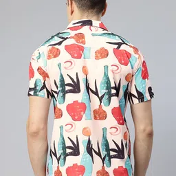 Luxrio Men Relaxed Printed Cuban Collar Casual Shirt image 4