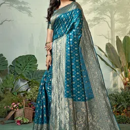 DIVASTRI Woven Design Zari Pure Silk Heavy Work Banarasi Saree image 5