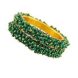SAVORADE Set Of 2 Green Stainless Steel Bangle-picture-10