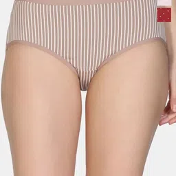 Zivame Pack Of 3 Printed Mid-Rise Seamless Hipster Briefs-image-20