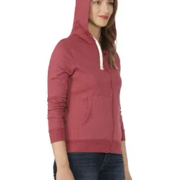 Campus Sutra Red Relaxed Fit Hoodie image 3