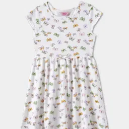 R&B Kids White Floral Regular Fit Dress-picture-28