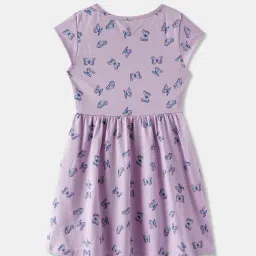 R&B Kids Lilac Printed Regular Fit Dress image 2